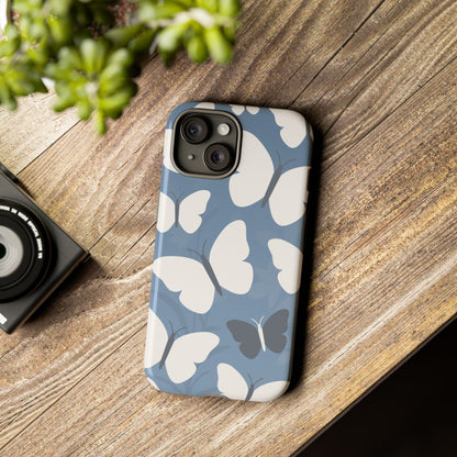 Minimalist Light Blue Butterfly Pattern Phone Case - Blue Phone Case
