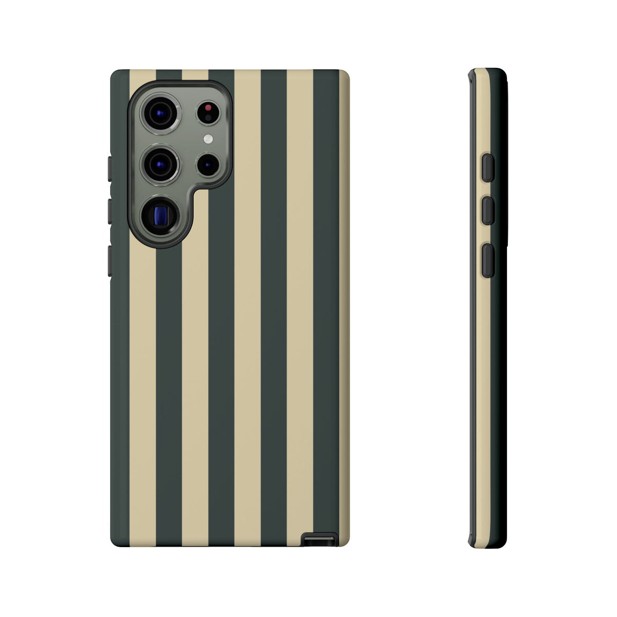Green & Beige Stripe Pattern Phone Case - Green Phone Case - Samsung Galaxy S23 Ultra / Glossy