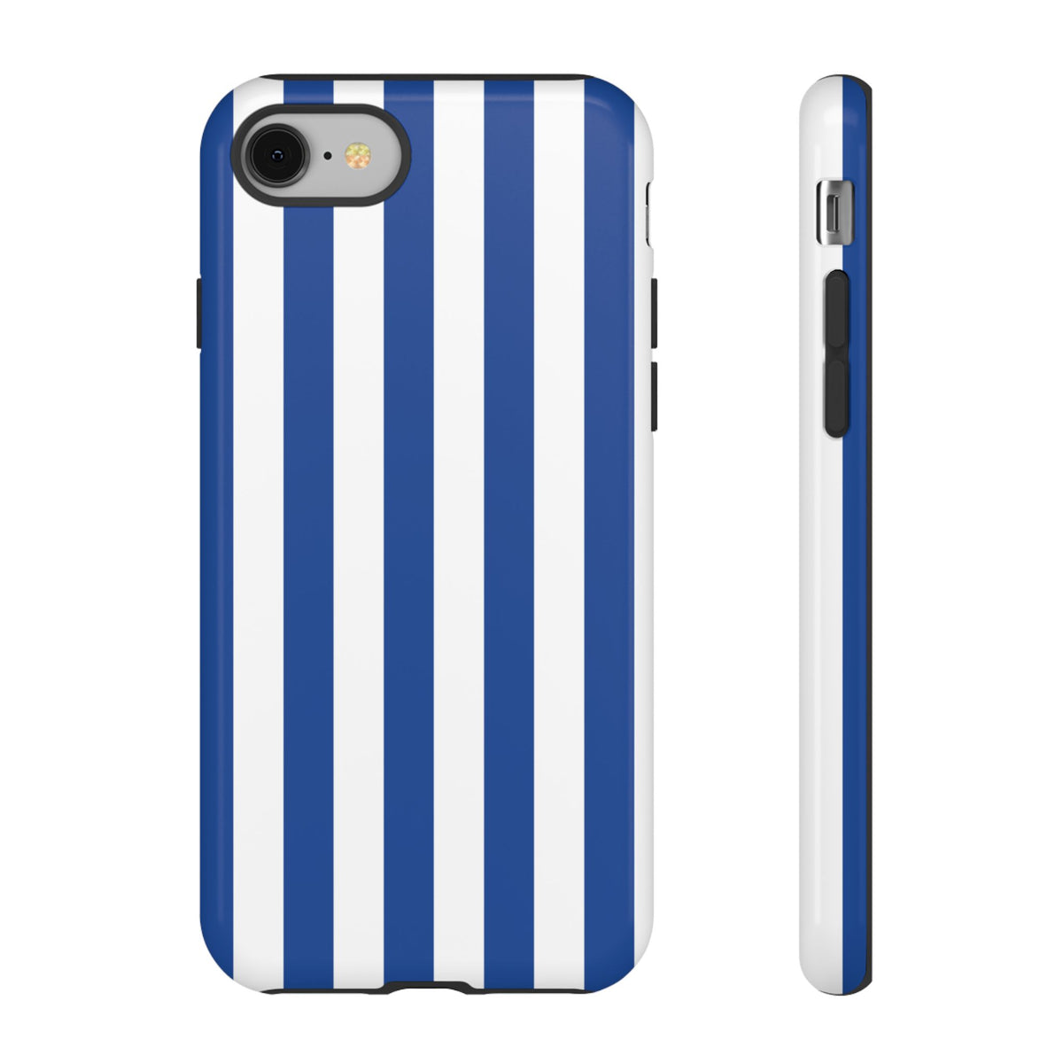 Simple Blue & White Stripe Pattern Phone Case - White Phone Case - iPhone 8 / Glossy