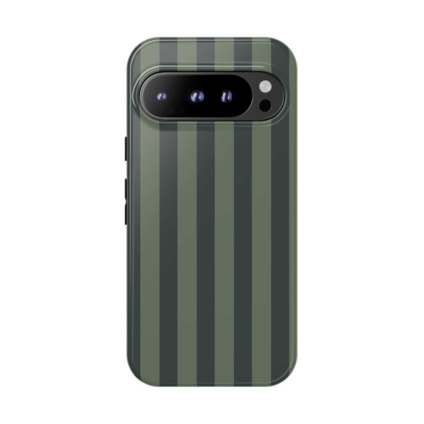 Google Pixel 9 Pro / Glossy Phone Case - ’Dark Green Stripe Pattern’ Phone Case