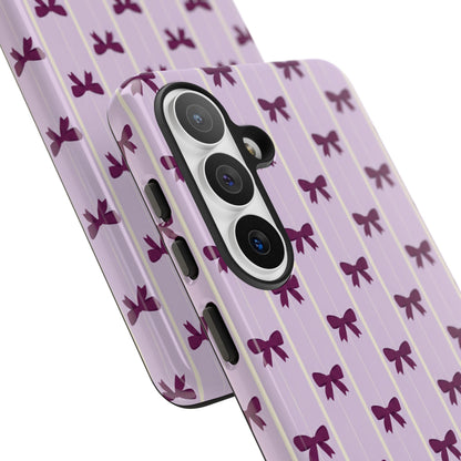 Retro Plum Purple Bow Pattern Phone Case