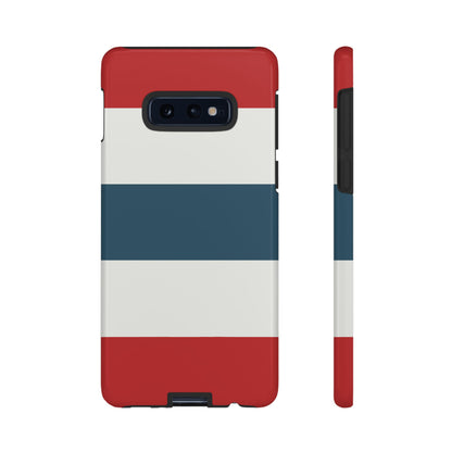 Phone Case - Red White & Blue Horizontal Stripe Pattern Phone Case
