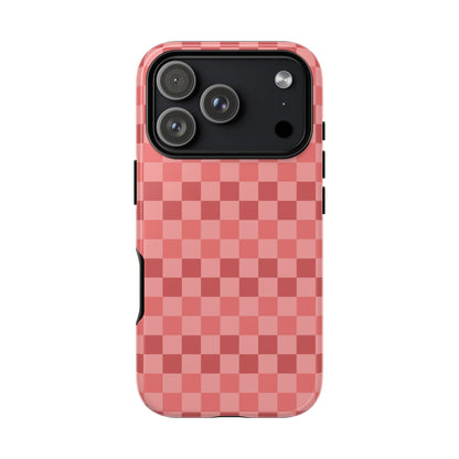 Bold Pink Small Checked Pattern Phone Case - Pink Phone Case - iPhone 18 Pro / Glossy