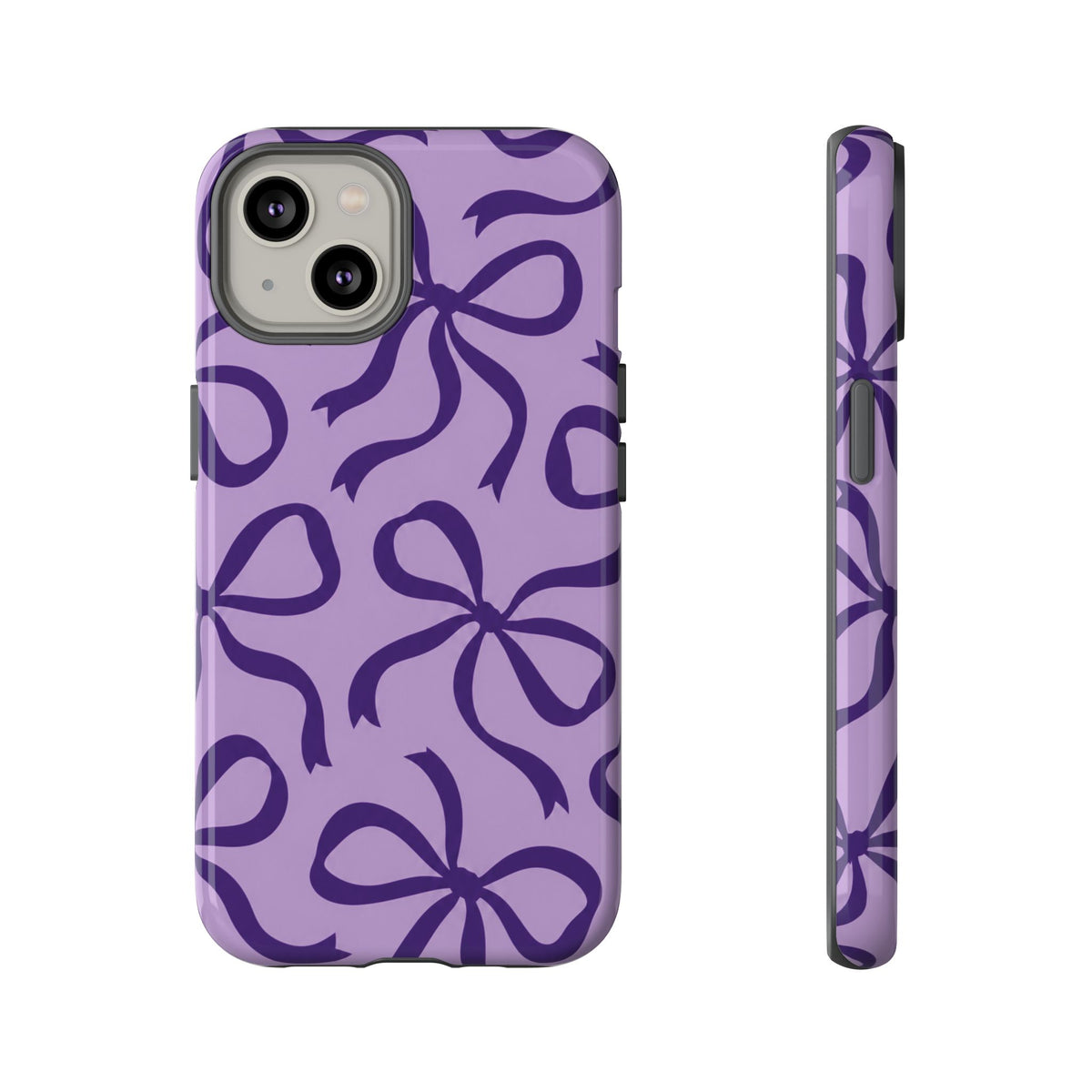 Bold Lilac and Deep Purple Bow Pattern Phone Case