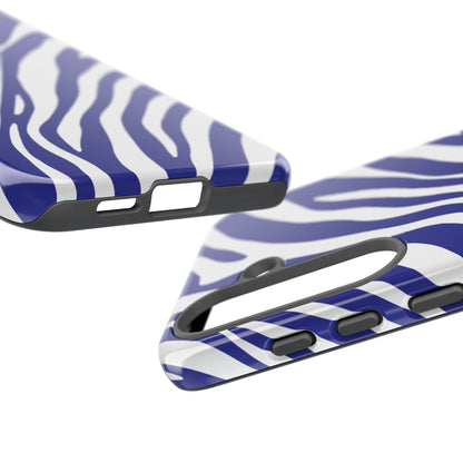 Modern Electric Blue Zebra Print Phone Case