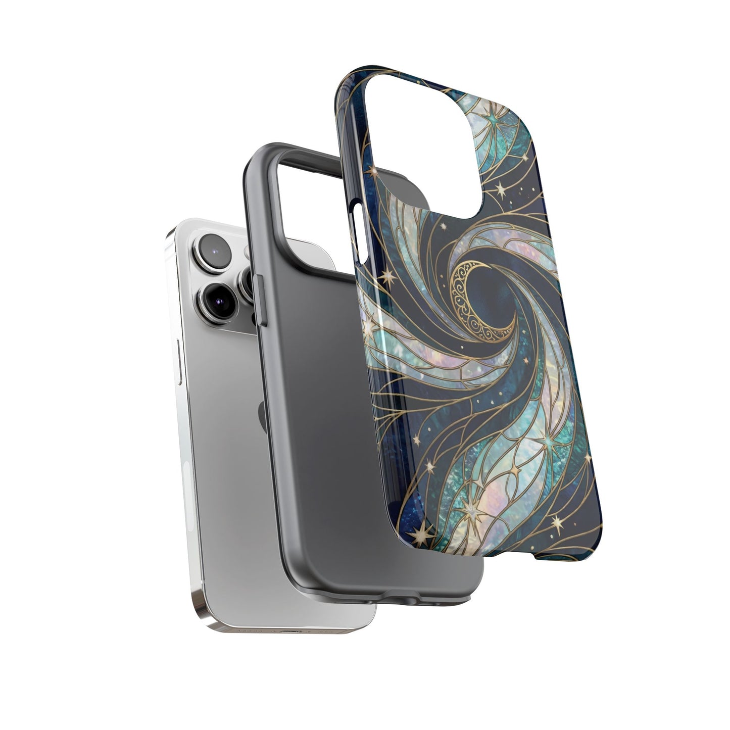 Elegant Navy & Teal Celestial Swirl Phone Case