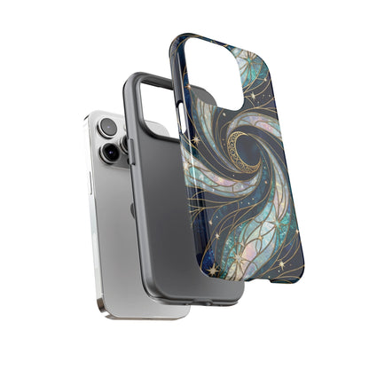 Elegant Navy & Teal Celestial Swirl Phone Case