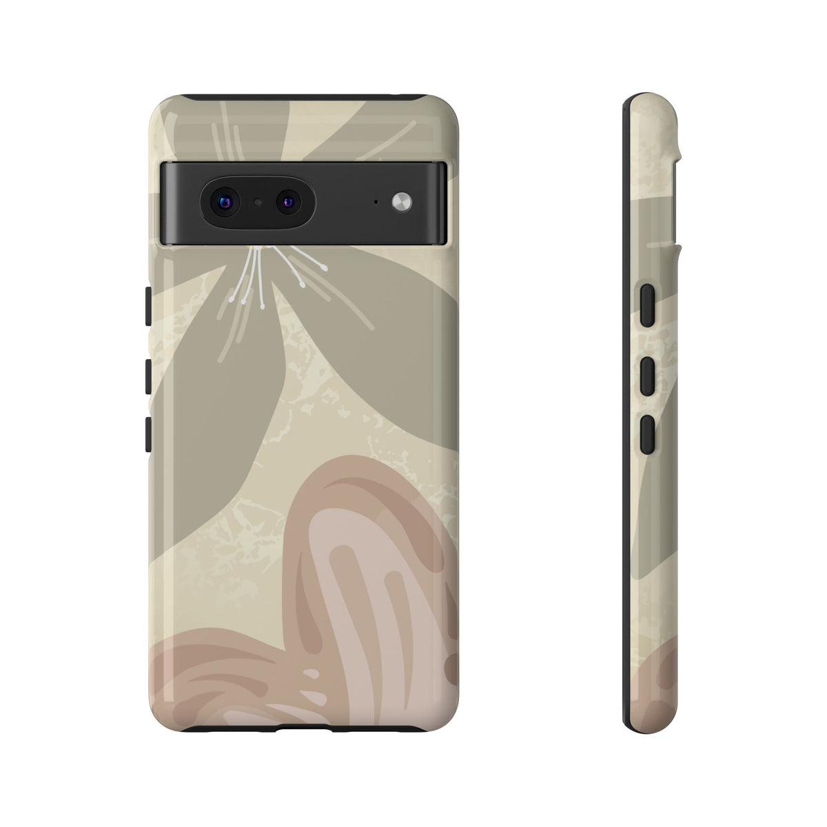 Hibiscus Heart Pattern Phone Case - Beige Phone Case - Google Pixel 7 / Glossy