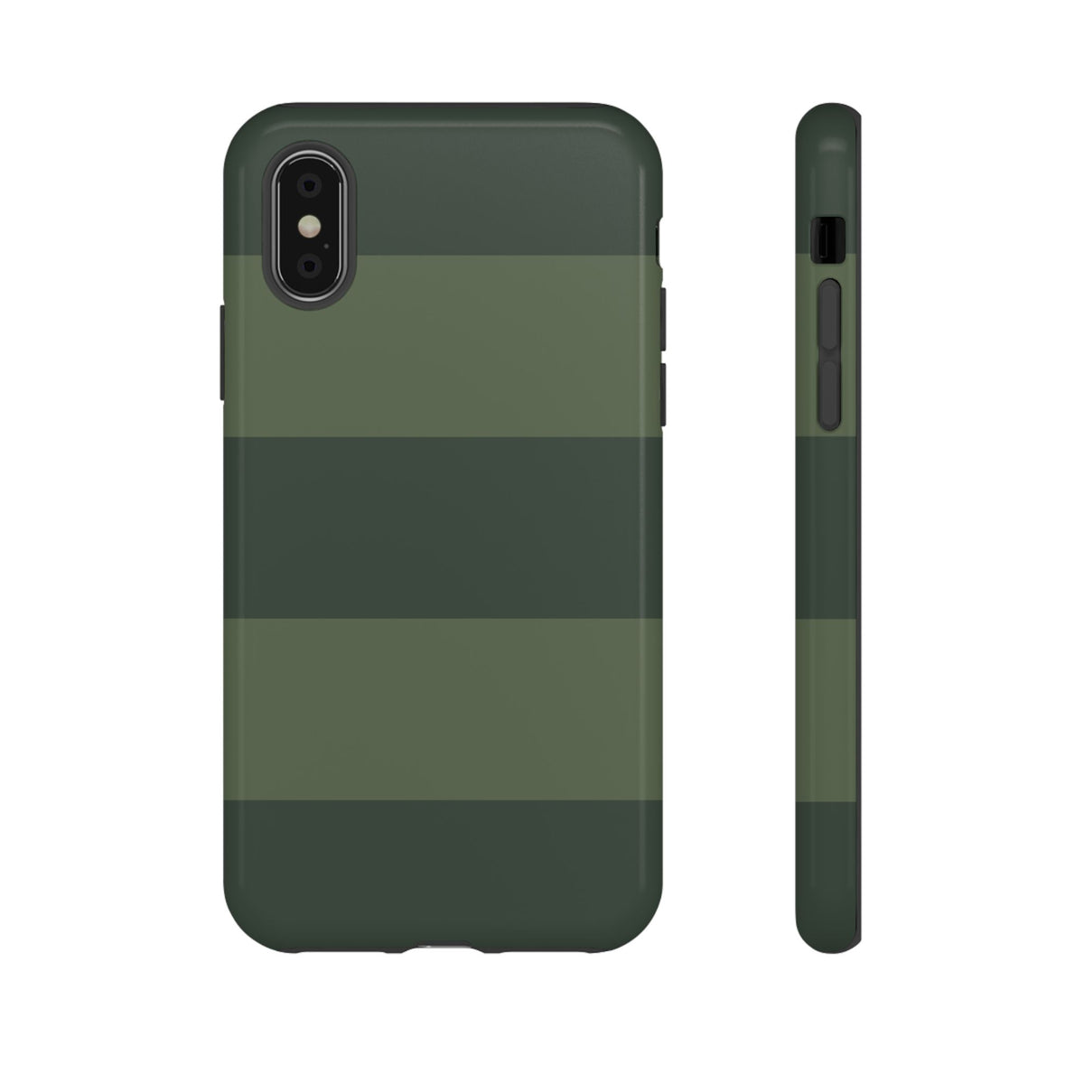 Green Horizontal Stripe Pattern Phone Case - Green Phone Case - iPhone X / Glossy