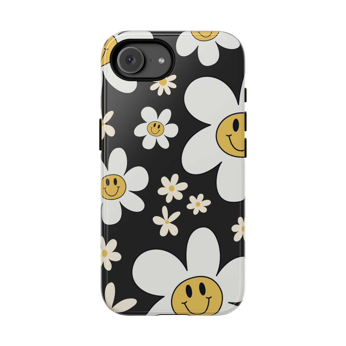 Fun Retro Daisy Pattern with Dark Grey Background Phone Case - Grey Phone Case - iPhone 17e / Glossy