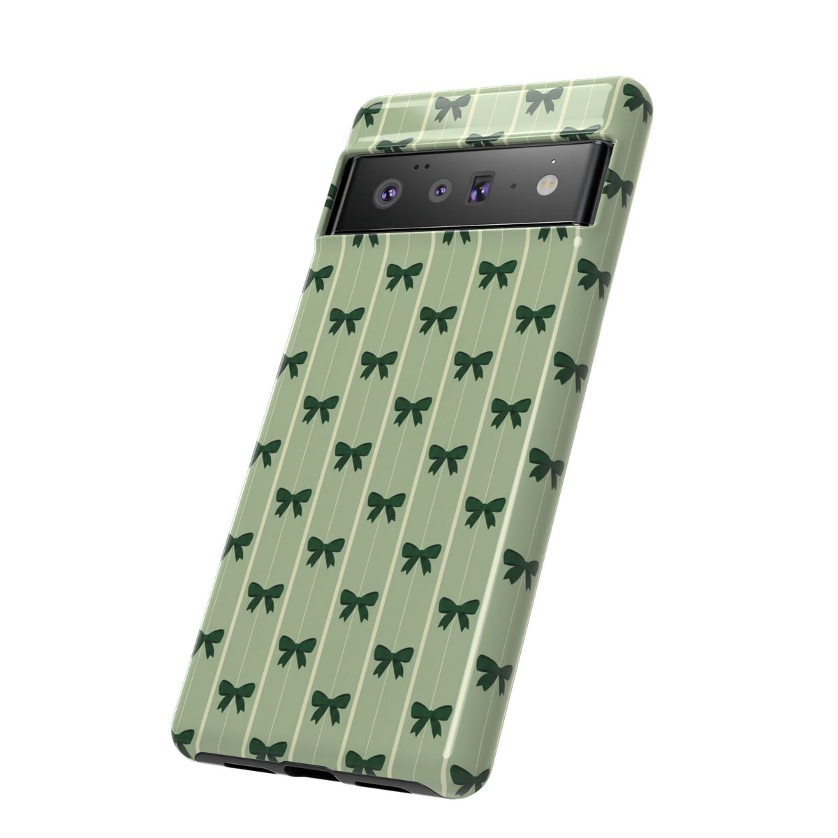 Retro Forest Green Bow Pattern Phone Case
