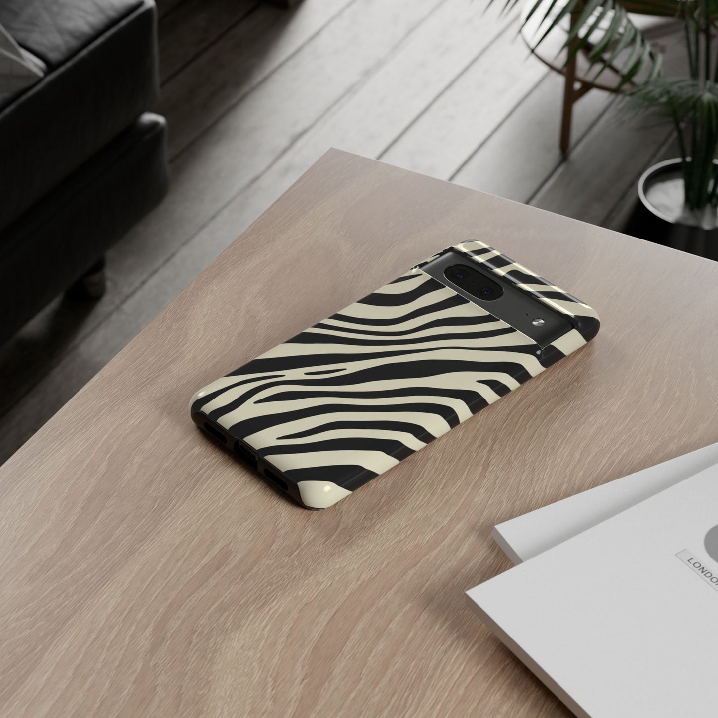 Modern Neutral Zebra Print Phone Case