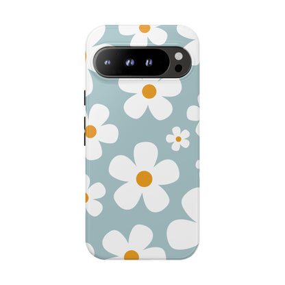 Cute Blue Daisy Pattern Phone Case - Blue Phone Case - Google Pixel 9 Pro XL / Glossy