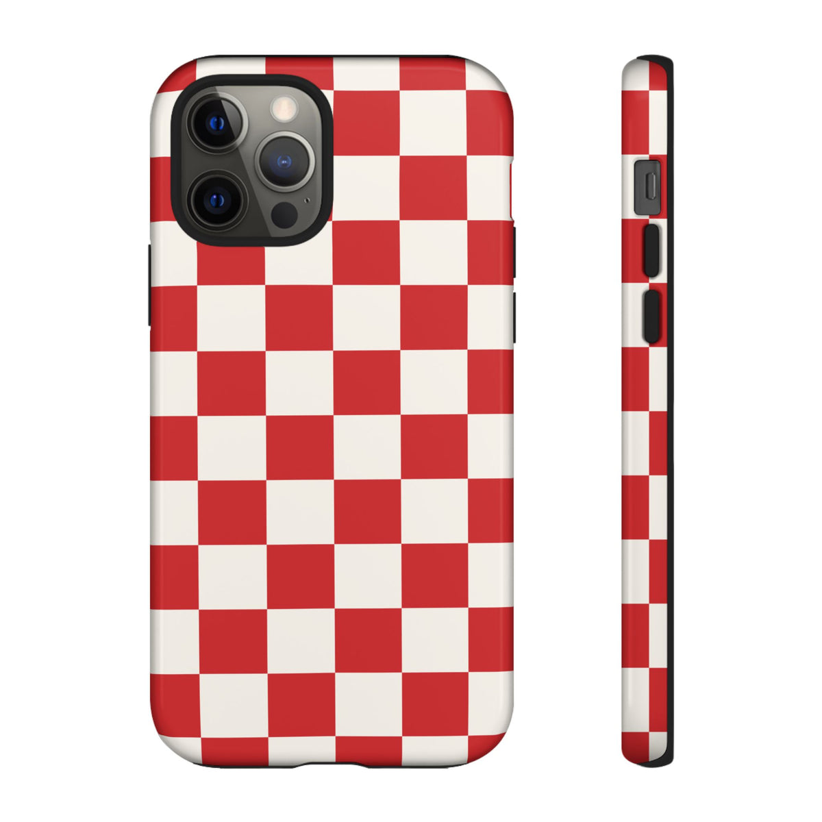 Red Checked Pattern Phone Case - Red Phone Case - iPhone 12 Pro / Glossy
