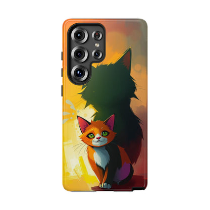 Acrylic Style Shadow Cat Design Phone Case
