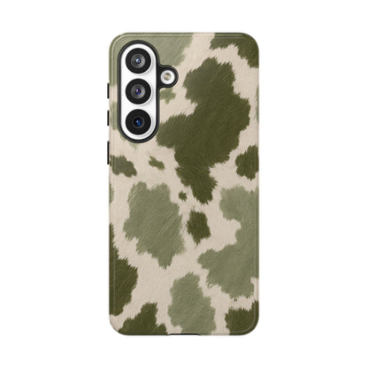 Stylish Olive Green Cow Print Phone Case