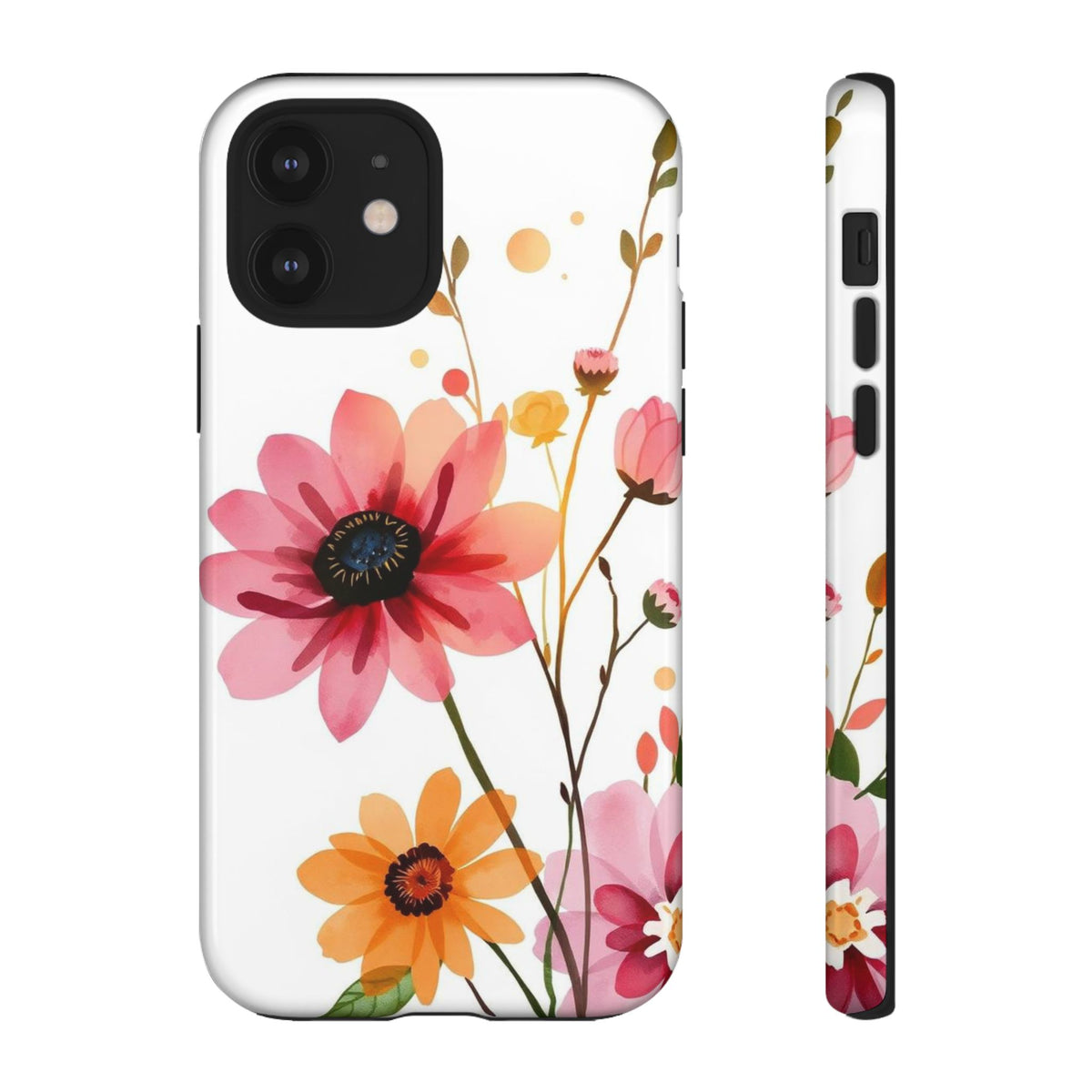 Watercolour Style Simple Wildflower Design Phone Case - Multicolor Phone Case - iPhone 12 / Glossy