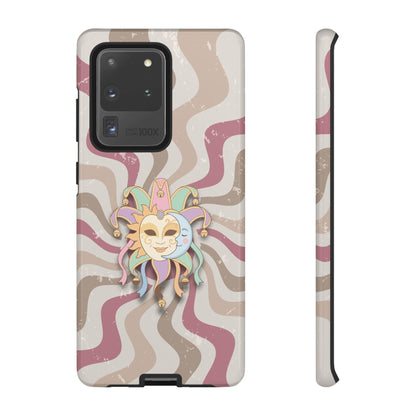 Sun & Moon Jester Mask – Pink Retro Wave Phone Case - Pink Phone Case - Samsung Galaxy S20 Ultra / Glossy