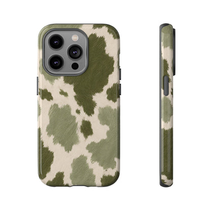 Stylish Olive Green Cow Print Phone Case