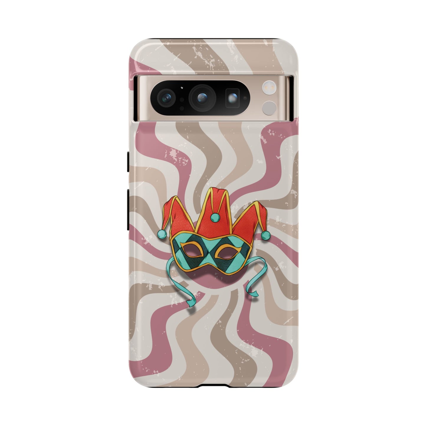 Venetian Jester Mask – Pink Retro Soft Revival Phone Case - Pink Phone Case - Google Pixel 8 Pro / Glossy