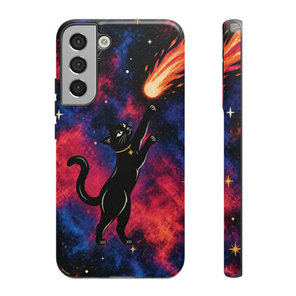 Whimsical Multicolour Celestial Black Cat Phone Case