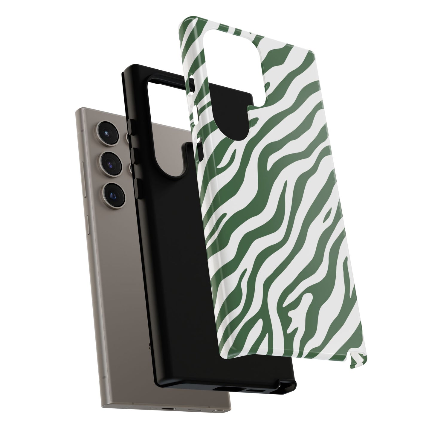 Stylish Sage Zebra Print Phone Case