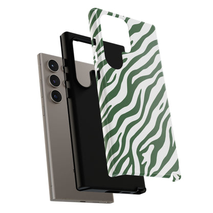 Stylish Sage Zebra Print Phone Case