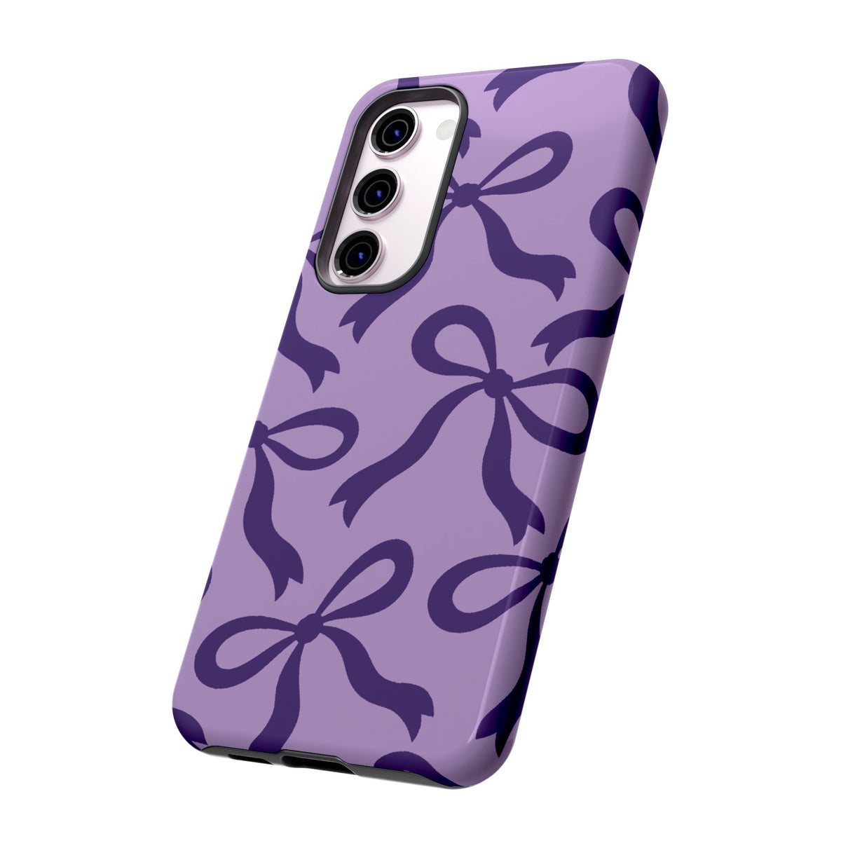 Bold Lilac and Deep Purple Bow Pattern Phone Case - Purple Phone Case