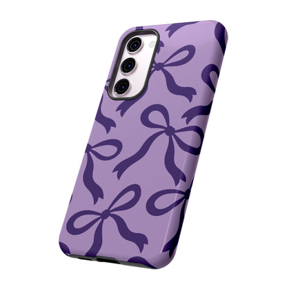 Bold Lilac and Deep Purple Bow Pattern Phone Case - Purple Phone Case