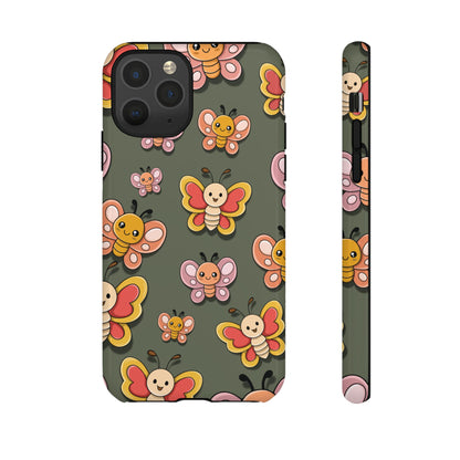 iPhone 11 Pro / Glossy Phone Case - Green Butterfly Sticker Design Phone Case