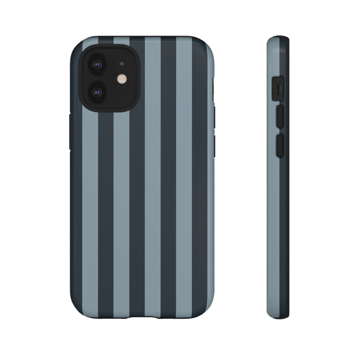 Dark Blue Stripe Pattern Phone Case - Blue Phone Case - iPhone 12 Mini / Glossy