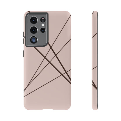 Abstract Pink with Brown Lines Phone Case - Pink Phone Case - Samsung Galaxy S21 Ultra / Glossy