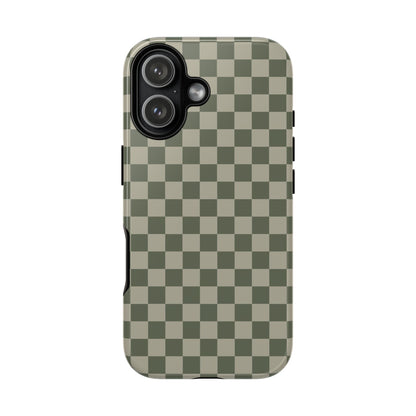 Bold Olive Green Checked Pattern Phone Case - Green Phone Case - iPhone 17 / Glossy