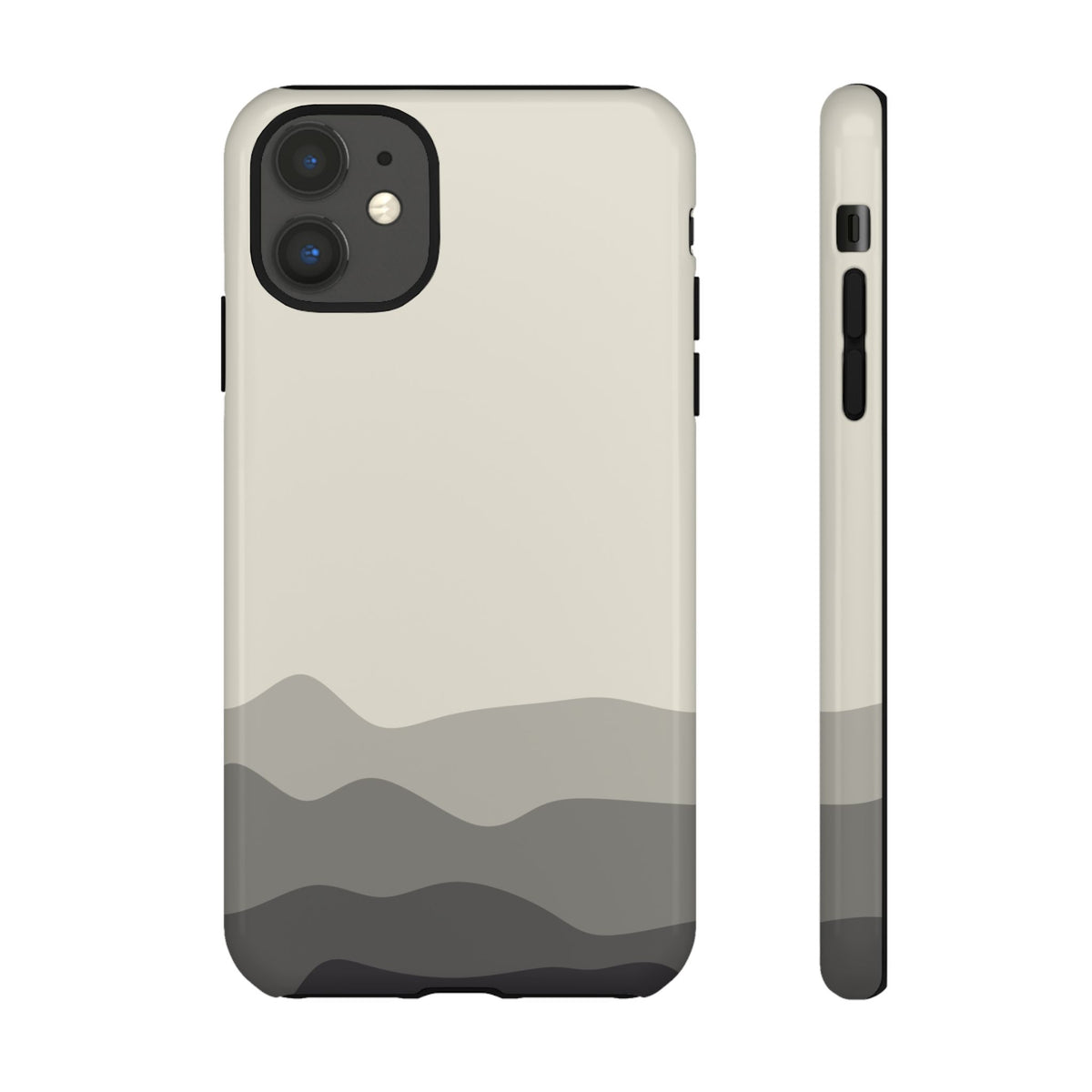 Ivory Abstract Waves Protective Phone Case - White Phone Case - iPhone 11 / Glossy