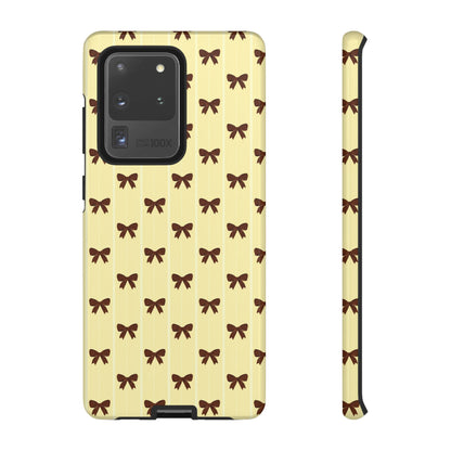 Retro Chocolate Brown Bow Pattern Phone Case