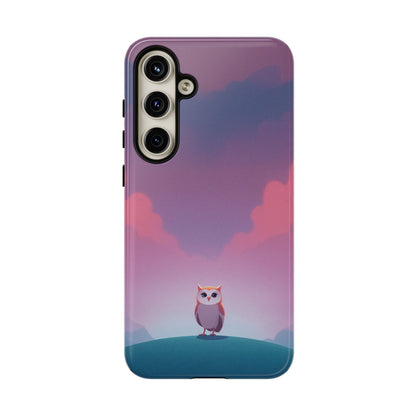 Samsung Galaxy S24 Plus / Glossy Phone Case - Watercolour Owl & Cloud Design Phone Case