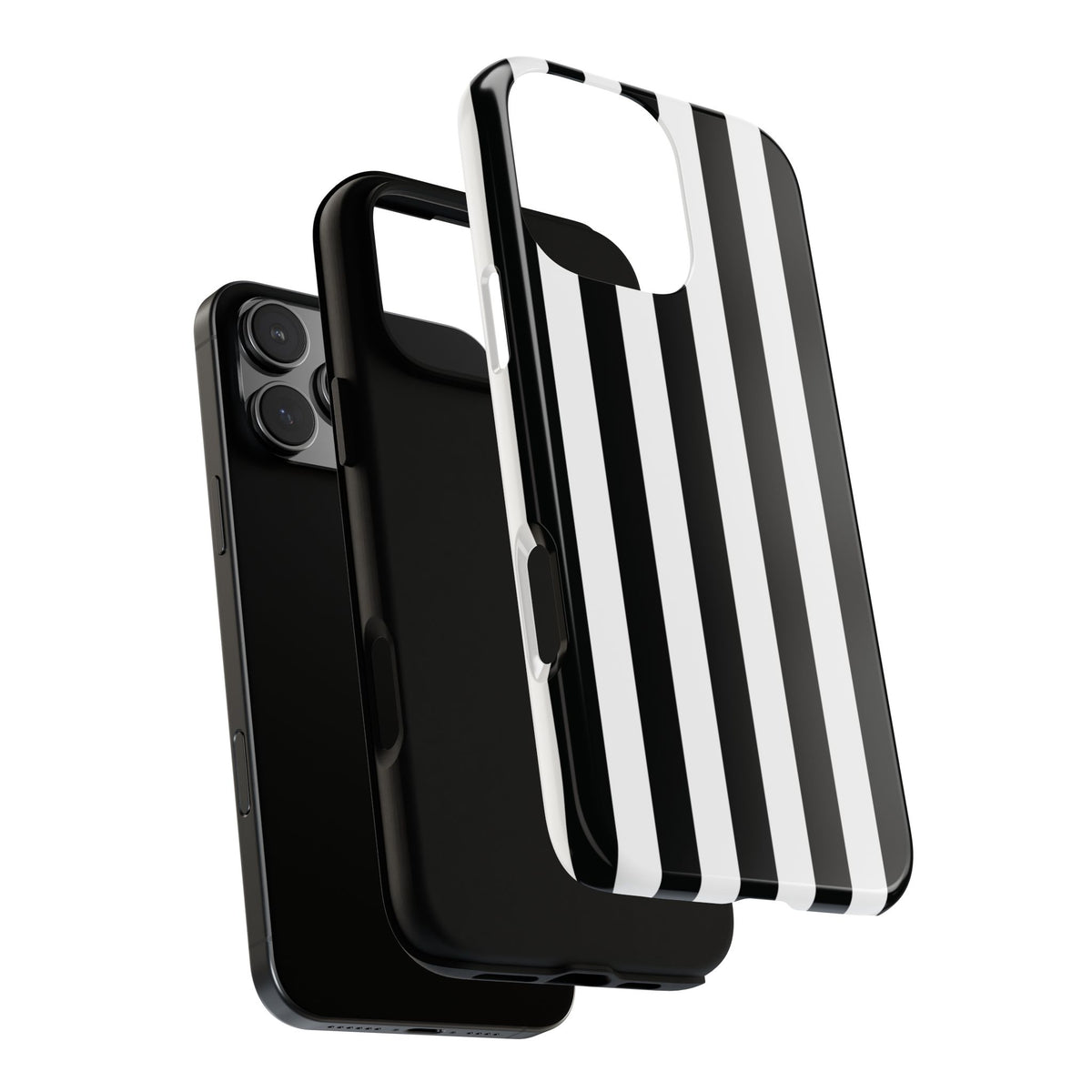 Simple Black & White Stripe Pattern Phone Case - White Phone Case