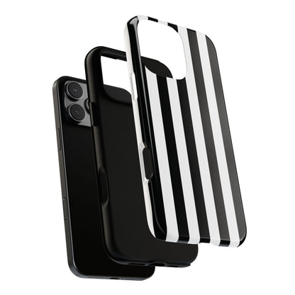 Simple Black & White Stripe Pattern Phone Case - White Phone Case
