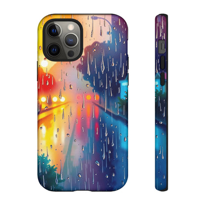 iPhone 12 Pro / Glossy Phone Case - Electric Rain Watercolour Design Phone Case