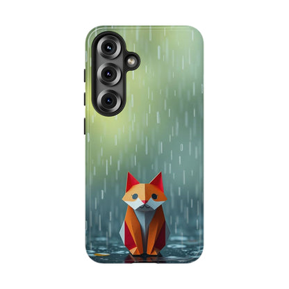 Samsung Galaxy S25 / Glossy Phone Case - Origami ’Soggy Fox’ Design Phone Case