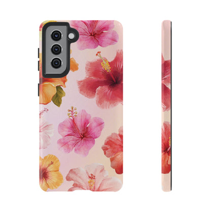 Samsung Galaxy S21 / Glossy Phone Case - ’Pink Hibiscus Pattern #2’ Phone Case