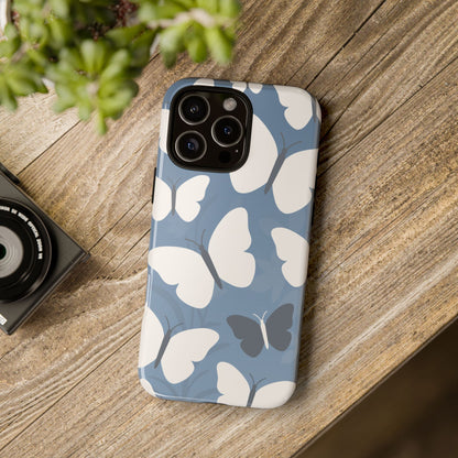 Minimalist Light Blue Butterfly Pattern Phone Case - Blue Phone Case