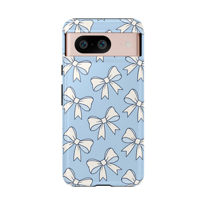 Chic Powder Blue Bow Pattern Phone Case