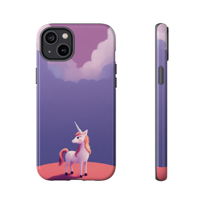 iPhone 14 Plus / Glossy Phone Case - Cute Unicorn & Cloud Design Phone Case