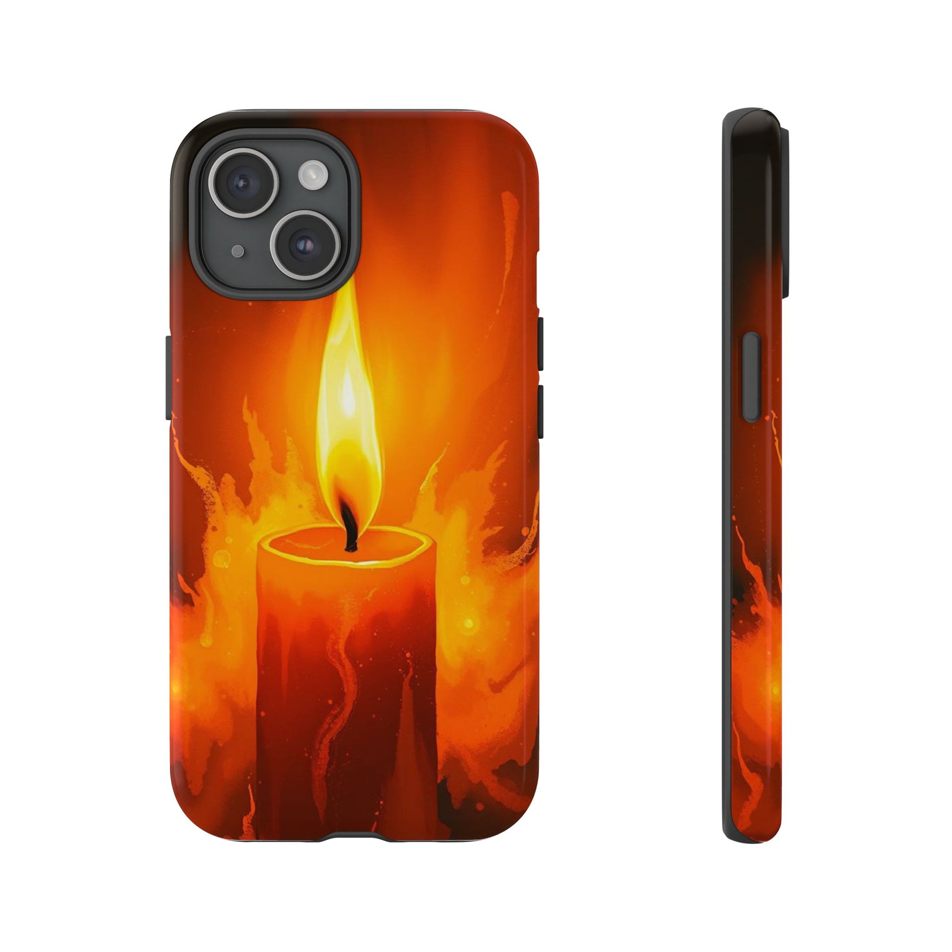 Red Candle Phone Case - Multicolor Phone Case - iPhone 15 / Glossy