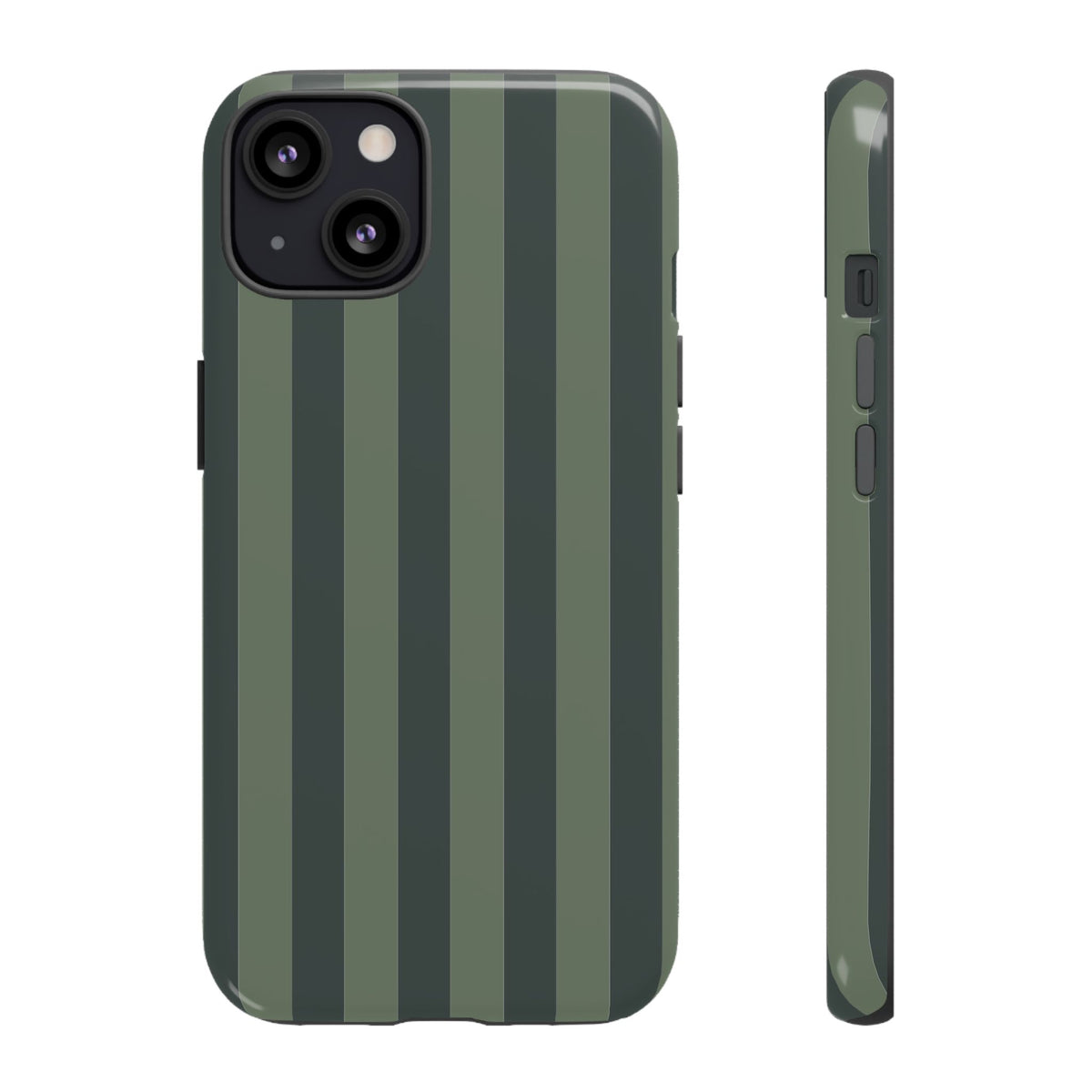 Dark Green Stripe Pattern Phone Case - Green Phone Case - iPhone 13 / Glossy