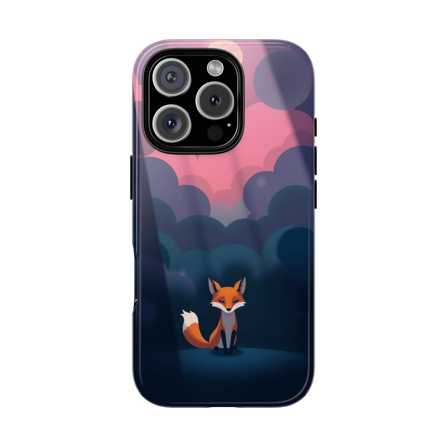 iPhone 16 Pro / Glossy Phone Case - Moody Pop Art Fox Design Phone Case
