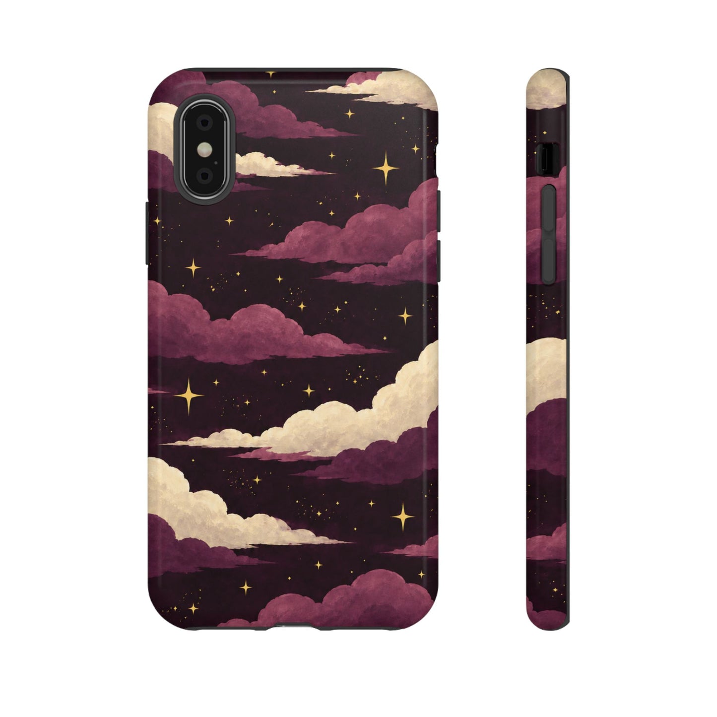 Illustrated Plum Clouds & Stars Phone Case