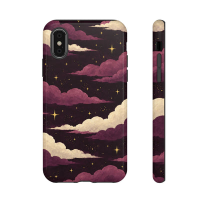 Illustrated Plum Clouds & Stars Phone Case