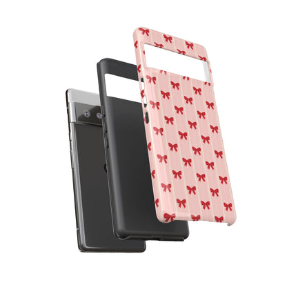 Retro Cherry Red Bow Pattern Phone Case